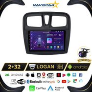 Navistar Dacia Logan 2012-2019 Model 2+32 GB Android 13 Kablosuz Carplay Navigasyon Multimedya Sistemi