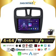 Navistar Dacia Logan 2012-2019 Model 4 GB + 64 GB Android 13 Kablosuz Carplay Navigasyon Multimedya Sistemi