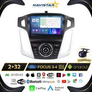 Navistar Ford Focus 3-4 2+32 GB Kablosuz Carplay 2011-2015 Android 13 Navigasyon Multimedya Sistemi