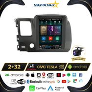 Navistar Honda Civic Tesla 2008-2011 Model 2 GB + 32 GB Kablosuz Carplay Navigasyon Multimedya Sistemi