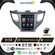 Navistar Hyundai Tucson Tesla 2016-2018 Model 2 GB + 32 GB Kablosuz Carplay Navigasyon Multimedya Sistemi