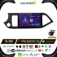 Navistar Kia Picanto 2011-2014 Model 2+32 GB Android 13 Kablosuz Carplay Navigasyon Multimedya Sistemi