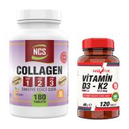 Ncs Collagen Tip 1-2-3 180 Tablet + Nevfix Vitamin D3 K2 120 Tablet