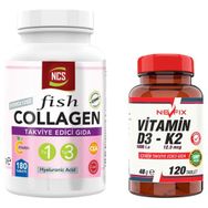Ncs Hydrolyzed Fish Collagen Tip 1-3 180 Tablet + Nevfix Vitamin D3 K2 120 Tablet