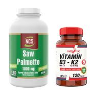 Ncs Saw Palmetto 1000 mg 180 Tablet + Nevfix Vitamin D3 K2 120 Tablet