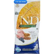N&D 1 kg Düşük Tahıllı Kuzu Etli ve Yaban Mersinli Medium Maxi Puppy Açık Yavru Köpek Maması