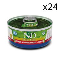 N&D 24x70 gr Prime Tavuk Nar Kitten Kedi Konserve Maması
