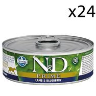 N&D 24x80 gr Prime Kuzulu ve Yaban Mersinli Tahılsız Yetişkin Kedi Konservesi