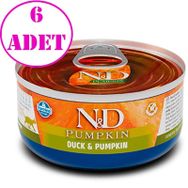 N&D Balkabaklı Tahılsız Ördekli 6 x 70 gr Yetişkin Kedi Konserve Mama