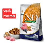 N&D Kuzu Etli ve Yaban Mersinli Orta ve Büyük Irk Düşük Tahıllı 1 kg Yetişkin Köpek Açık Maması