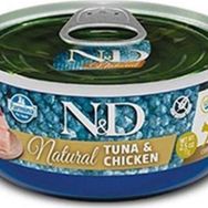 N&D Natural Tuna Balıklı ve Tavuklu Konserve Yaş 140 gr Kedi Mama