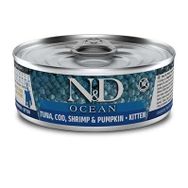 N&D Ocean 2918 Kitten Ton Balığı Morina Balığı Karides ve Balkabaklı 70 gr Yavru Kedi Konservesi