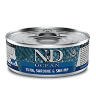 N&D Ocean Konserve Ton Balığı Sardalya ve Karides 80 g Yaş Kedi Maması