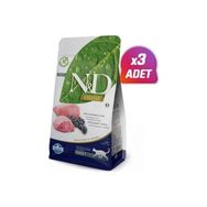 N&D Prime Tahılsız Kuzu Etli ve Yaban Mersini Yetişkin Kuru 3x1.5 kg Kedi Maması