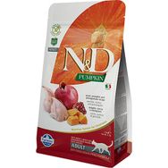 N&D Pumpkin Tahılsız Bıldırcın Etli Bal Kabaklı ve Narlı Yetişkin 1.5 kg Kedi Maması