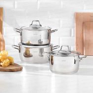Nehir Trend Silver 6 Parça Tencere Seti