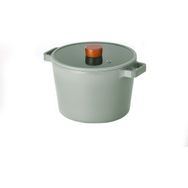 Neoflam Fika Gri 22x15 cm Cam Kapaklı Derin Tencere