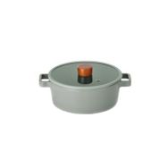 Neoflam Fika Gri 22x9 cm Cam Kapaklı Basık Tencere