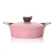 Neoflam Romantik 28 cm Pembe Kısa Tencere