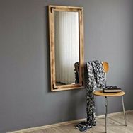 Neostill 50x110 cm Ahşap Zımbalı Eskitme Boy Aynası