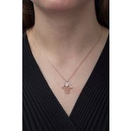 Nereze 925 Ayar Fatma Ana Eli Kadın Gümüş Kolye