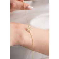 Nereze 925 Ayar Gümüş Gold Kartanesi Tasarım Bileklik