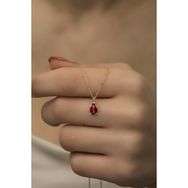 Nereze 925 Ayar Gümüş Gold Minik Uğur Böceği Kolye