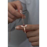 Nereze 925 Ayar Gümüş Kırmızı Taşlı Peri Kolye