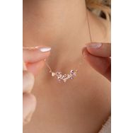 Nereze 925 Ayar Gümüş Mor Taşlı Zeytin Dalı Model Kolye