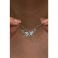 Nereze 925 Ayar Gümüş Rodyum Kaplama Zirkon Taşlı Yusufcuk Kolye