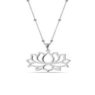 Nereze 925 Ayar Kadın Lotus Çiçeği Gümüş Kolye