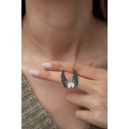 Nereze 925 Ayar Melek Kanadı Kadın Gümüş Kolye