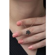 Nereze 925 Ayar Minimal Yonca Kadın Gümüş Kolye