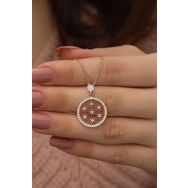 Nereze 925 Ayar Rose Yaşam Çiçeği Kadın Gümüş Kolye