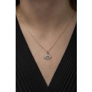 Nereze 925 Ayar Tasarım Göz Kadın Gümüş Kolye