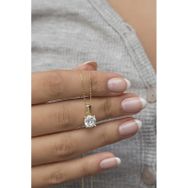 Nereze NRZ9986783 925 Ayar Gold Tektaş Tasarım Gümüş Kolye