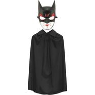 Nessi World 90 cm Siyah Renk Cat Woman Batman Maskesi ve Pelerini