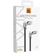 Nettech NT-DC43 Plastik 100 cm Siyah Type-C to Type-C + Lightning Şarj ve Data Kablosu