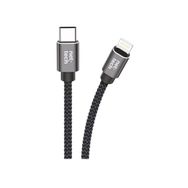 Nettech PD 20W 300 cm Siyah Type-C to Lightning İp Örgü Şarj ve Data Kablosu