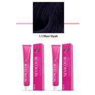 Nevacolor Premium 1.1 Mavi Siyah 2x50 ml Kalıcı Krem Saç Boyası