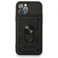 Nevarium iPhone 12 Pro Pars Lens Yüzüklü Standlı Silikon Kılıf
