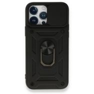 Nevarium iPhone 13 Pro Max Pars Lens Yüzüklü Standlı Silikon Kılıf