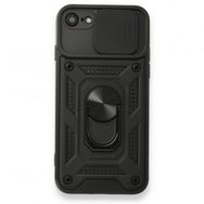 Nevarium iPhone Se 2020 Pars Lens Yüzüklü Standlı Silikon Kılıf