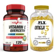 Nevfix Vitamin C Quercetin 120 Tablet + Flx Omega 3-6-9 90 Tablet Takviye Gıda
