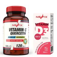 Nevfix Vitamin C Quercetin Bromelain Resveratrol 120 Tablet + Vitamin D3 400 IU 20 ml Sprey