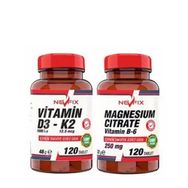 Nevfix Vitamin D3 K2 120 Tablet + Magnesium Citrate Vitamin B6 120 Tablet