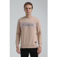 New World 22FWM60117 Bisiklet Yaka Bej Erkek Sweatshirt