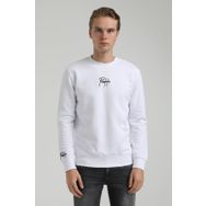 New World 22FWM60129 Bisiklet Yaka Beyaz Erkek Sweatshirt