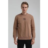 New World 22FWM60129 Bisiklet Yaka Camel Erkek Sweatshirt
