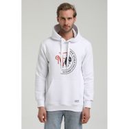 New World 22FWM64030 Beyaz Kapüşonlu Polo Slim Fit Erkek Sweatshirt